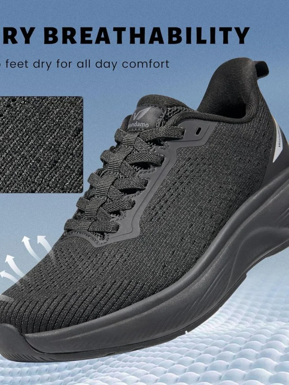 Women's Black Walking Shoes Slip on Comfortable Running Tennis Sneakers